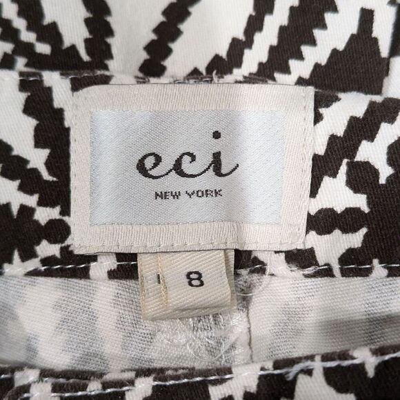 eci New York Brown & Cream Boho Print Zip Ankle Skinny Pants, 8 - Picture 11 of 11